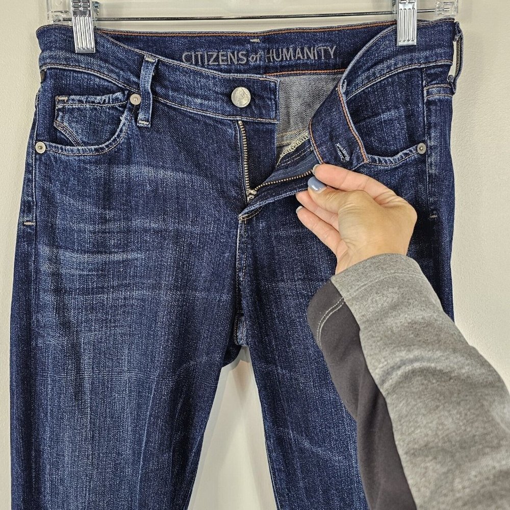 Citizens of Humanity Ava Low Rise Straight Leg Blue Jeans Womens Size 26 Frayed - Picture 8 of 16